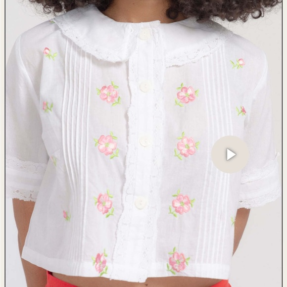 Batsheva White Floral Embroidered Top - Picture 7 of 7